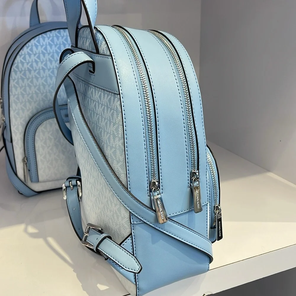 MICHAEL KORS Jaycee Medium Ombré Signature Logo Backpack LIGHT SKY NWT